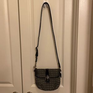 Coach Logo Jacquard Buckle Crossbody Bag